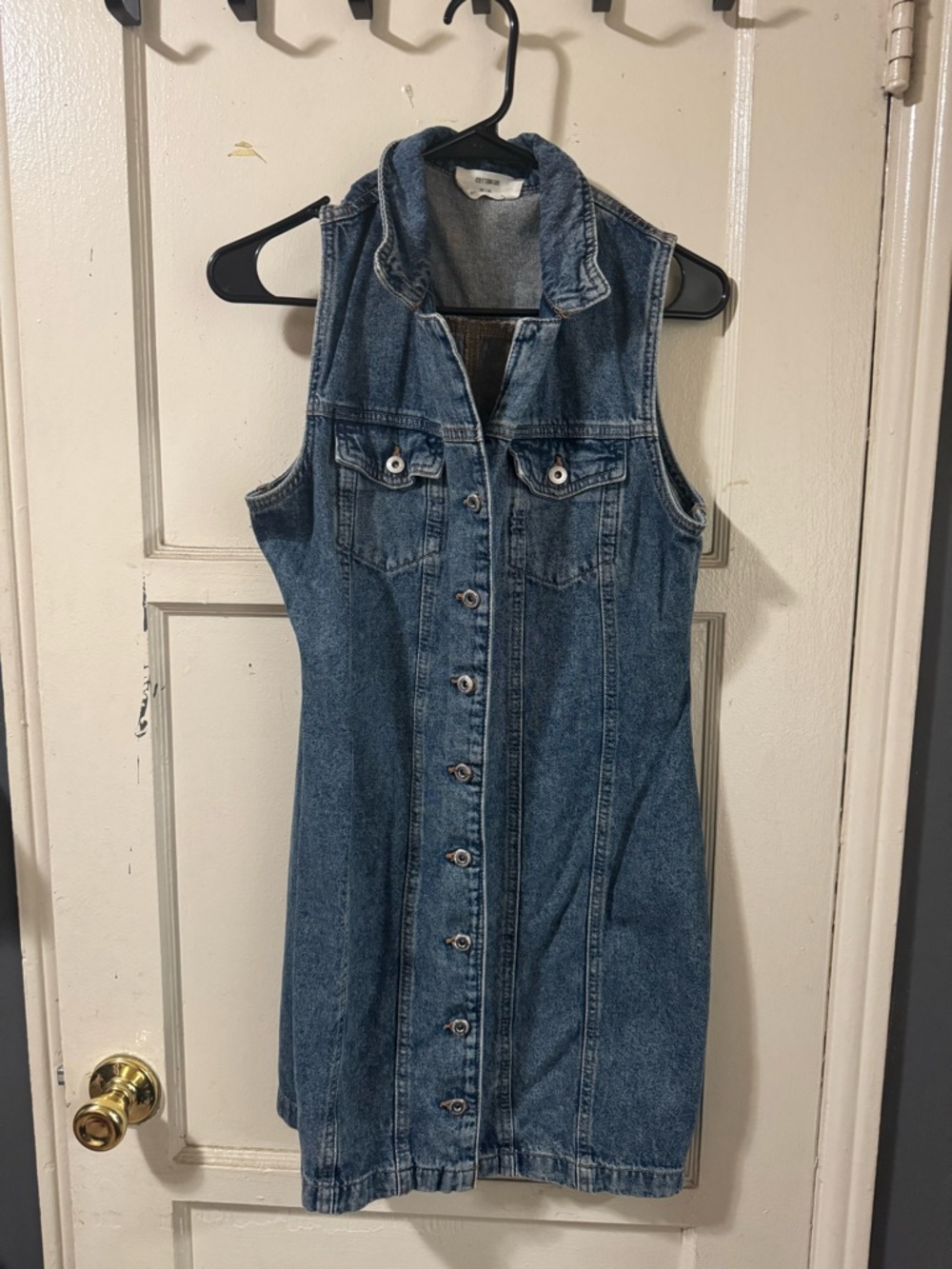 Cotton On Denim Button-Front Mini Dress - Blue